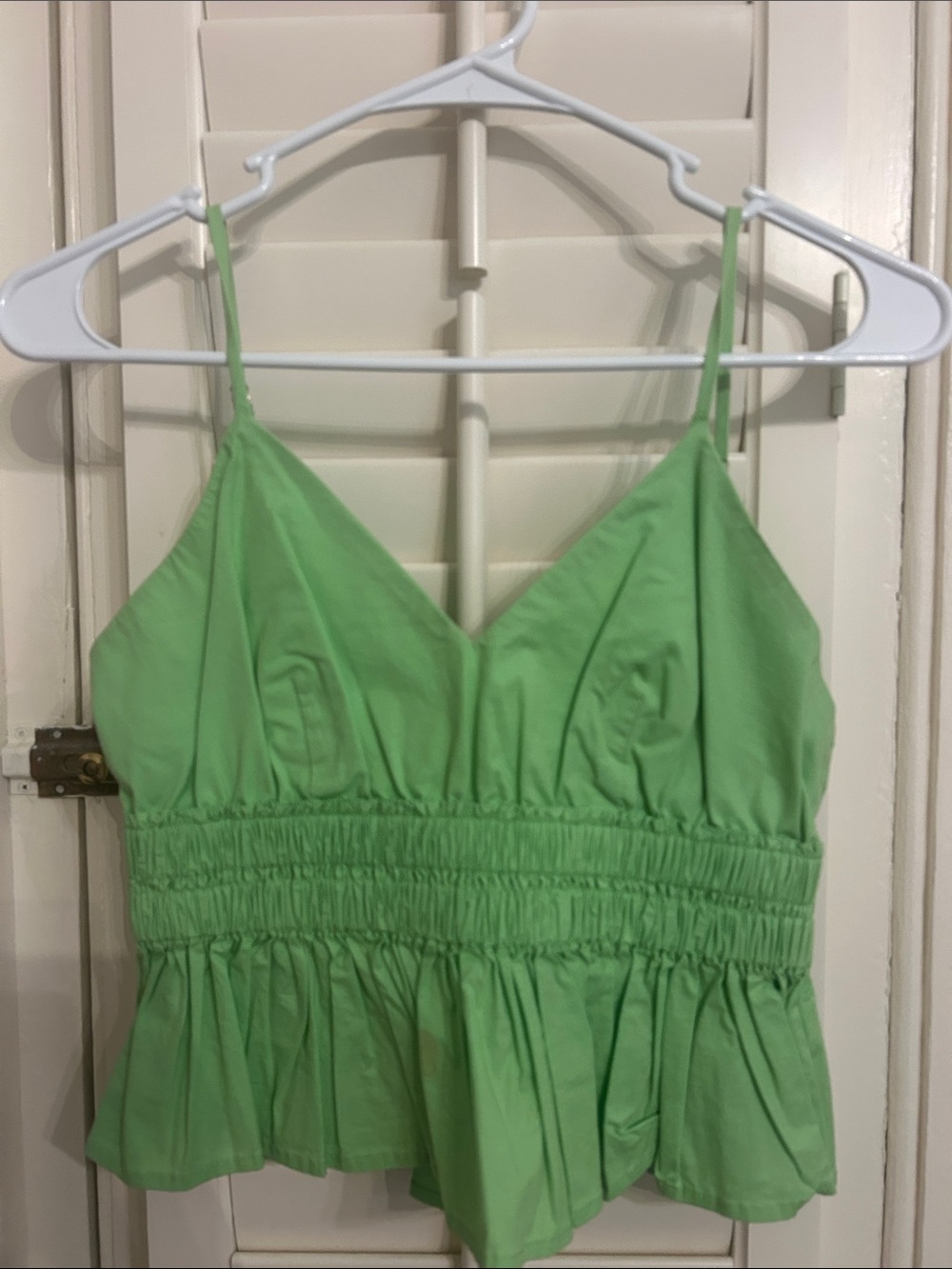 Cotton Candy Lime Green Ruffled Smocked Cami Top